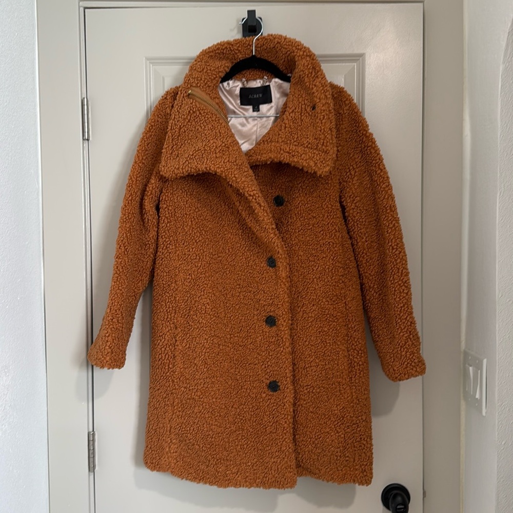 J. Crew Teddy Pea Coat NWOT, Tan, 4